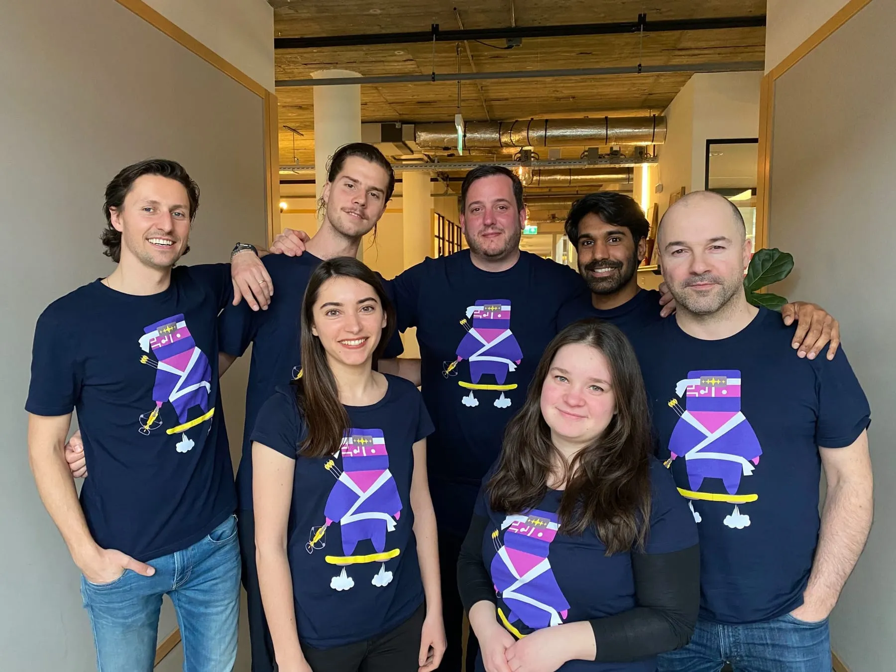 The Kaizo team at the Amsterdam headquarters, in Kaizo ninja T-shirts