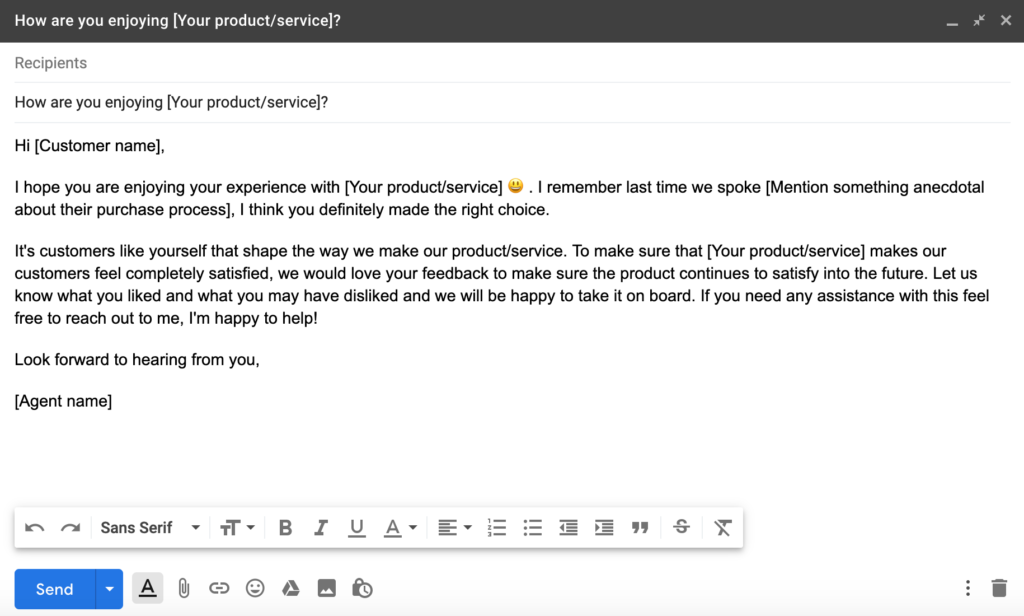 Follow up email