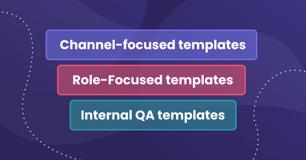 Types of QA scorecard templates by channel
