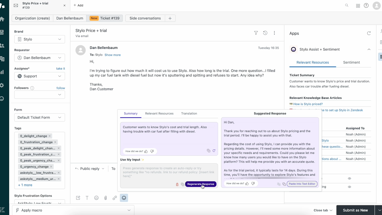 best support ai tool for multiple languages support
