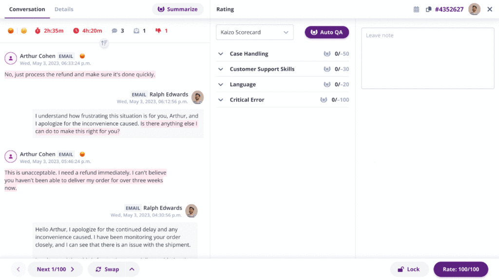 Kaizo Auto QA automating customer service quality assurance