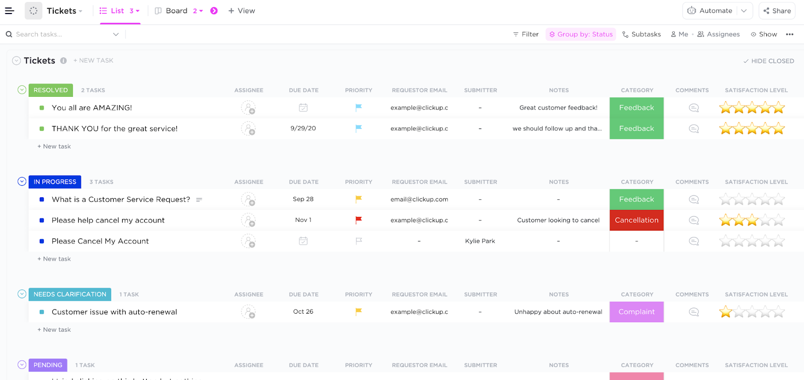 ai tool for customer service - clickup
