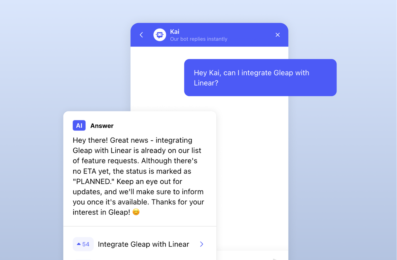 Gleap in-app support and bug reporting